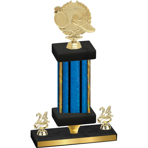 Premium Single Blue Glacier Year Running Trophy
