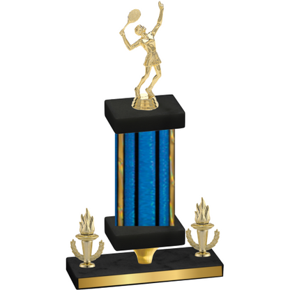 Premium Single Blue Glacier Victory Tennis Trophy