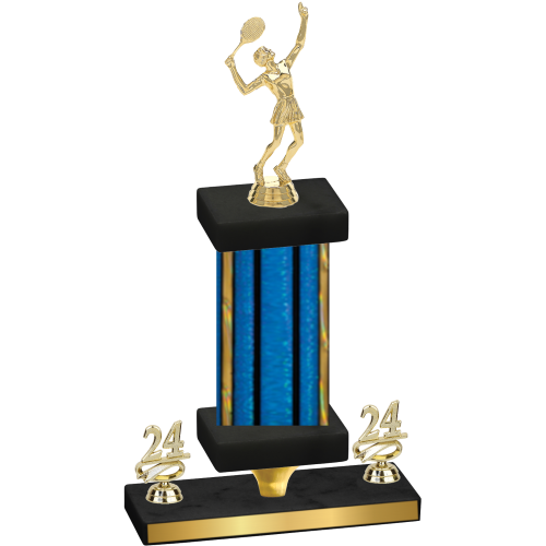 Premium Single Blue Glacier Year Tennis Trophy