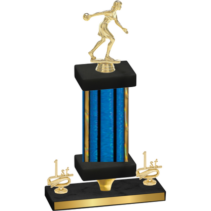 Premium Single Blue Glacier First Place Bowling Trophy