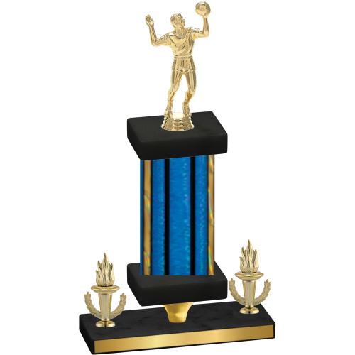 Premium Single Blue Glacier Victory Volleyball Trophy