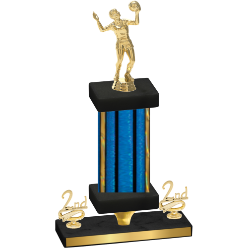 Premium Single Blue Glacier Second Place Volleyball Trophy