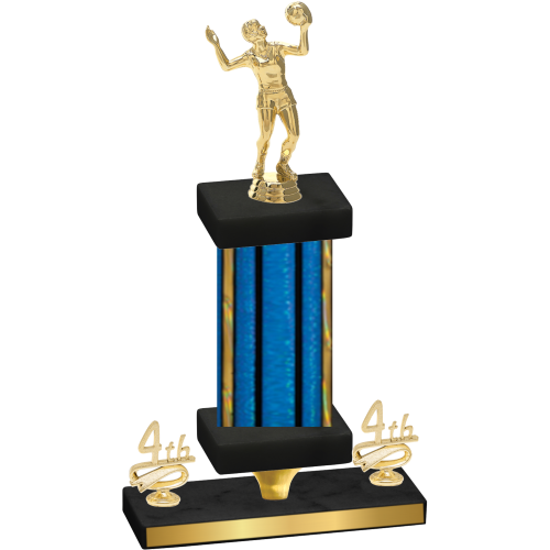 Premium Single Blue Glacier Fourth Place Volleyball Trophy