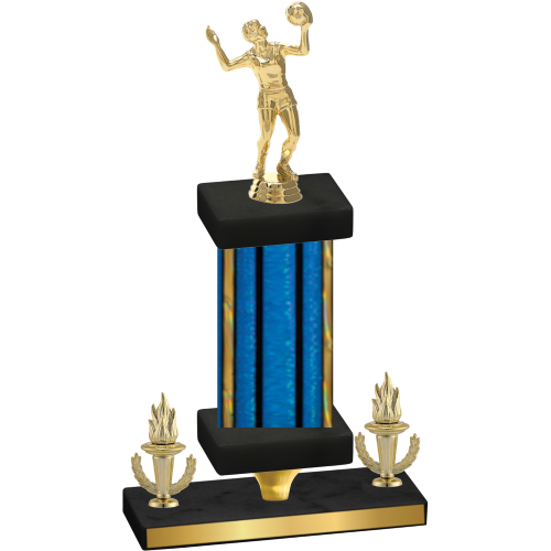 Premium Single Blue Glacier Victory Volleyball Trophy