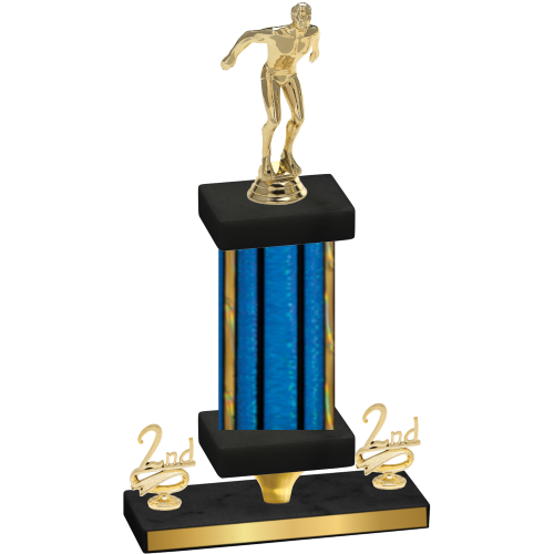 Premium Single Blue Glacier Second Place Swimming Trophy