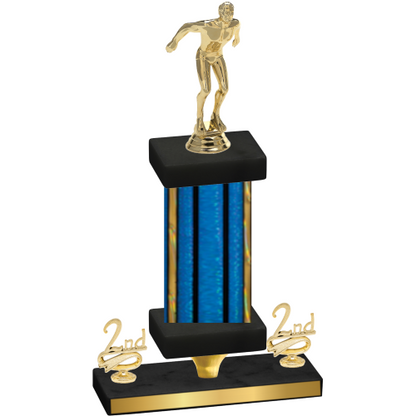 Premium Single Blue Glacier Second Place Swimming Trophy