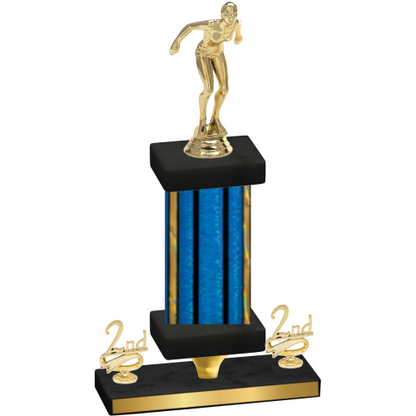 Premium Single Blue Glacier Second Place Tennis Trophy