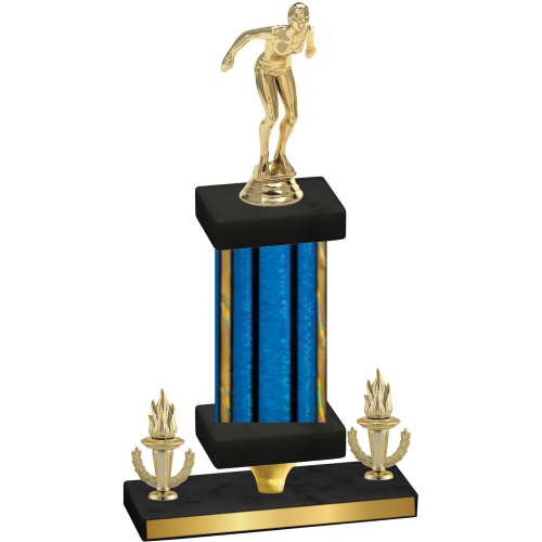 Premium Single Blue Glacier Victory Tennis Trophy