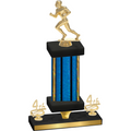 Premium Single Blue Glacier Fourth Place Football Trophy