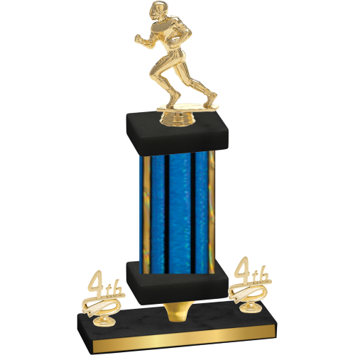 Premium Single Blue Glacier Fourth Place Football Trophy