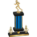 Premium Single Blue Glacier Victory Football Trophy