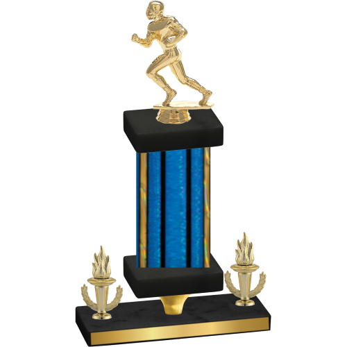 Premium Single Blue Glacier Victory Football Trophy