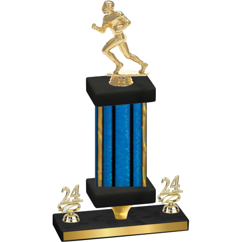 Premium Single Blue Glacier Year Football Trophy
