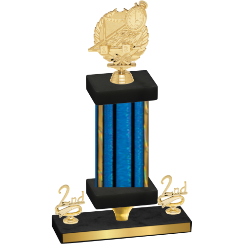 Premium Single Blue Glacier Second Place Swimming Trophy