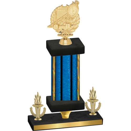 Premium Single Blue Glacier Victory Swimming Trophy