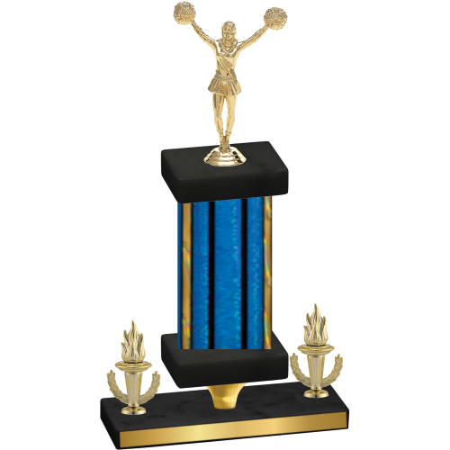 Premium Single Blue Glacier Victory Cheerleading Trophy