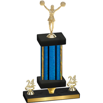 Premium Single Blue Glacier Year Cheerleading Trophy