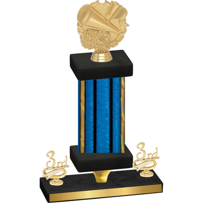 Premium Single Blue Glacier Third Place Cheerleading Trophy