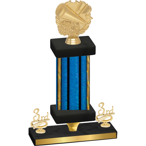 Premium Single Blue Glacier Third Place Cheerleading Trophy