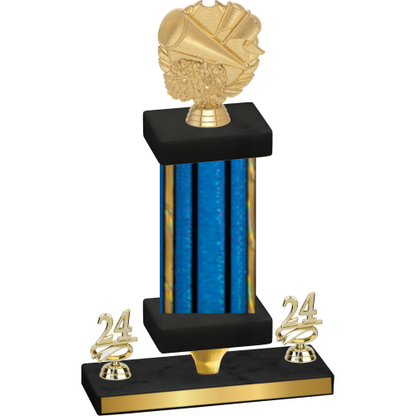 Premium Single Blue Glacier Year Cheerleading Trophy