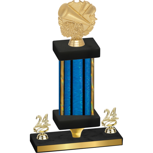 Premium Single Blue Glacier Year Cheerleading Trophy