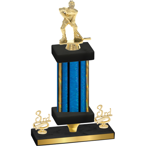 Premium Single Blue Glacier Third Place Hockey Trophy
