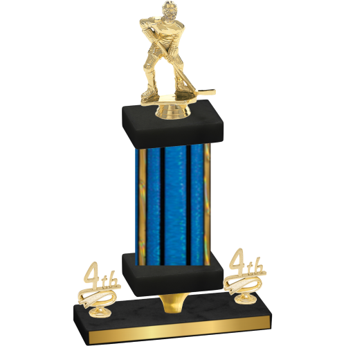 Premium Single Blue Glacier Fourth Place Hockey Trophy