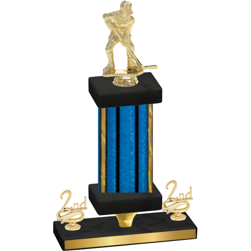 Premium Single Blue Glacier Second Place Hockey Trophy