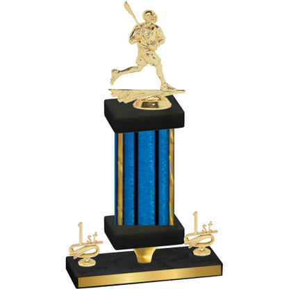 Premium Single Blue Glacier First Place Lacrosse Trophy