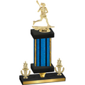 Premium Single Blue Glacier Victory Lacrosse Trophy