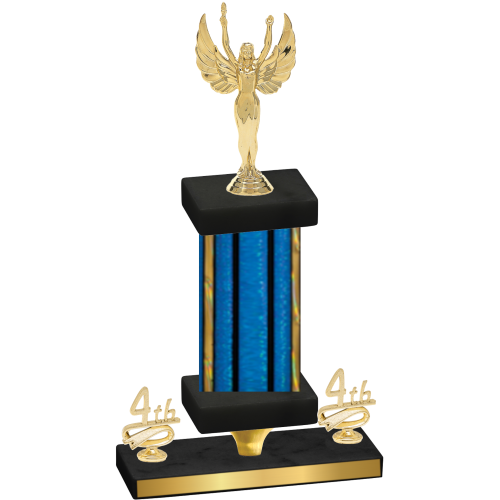 Premium Single Blue Glacier Fourth Place Victory Trophy