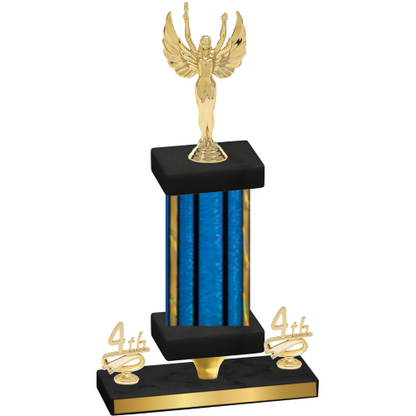 Premium Single Blue Glacier Fourth Place Victory Trophy