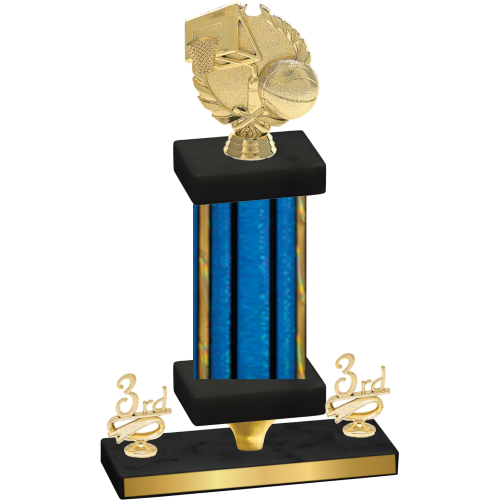 Premium Single Blue Glacier Third Place Basketball Trophy