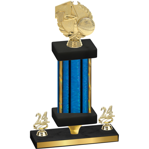 Premium Single Blue Glacier Year Basketball Trophy