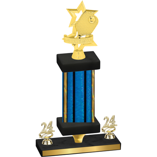 Premium Single Blue Glacier Year Pickleball Trophy