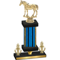 Premium Single Blue Glacier Victory Horses Trophy