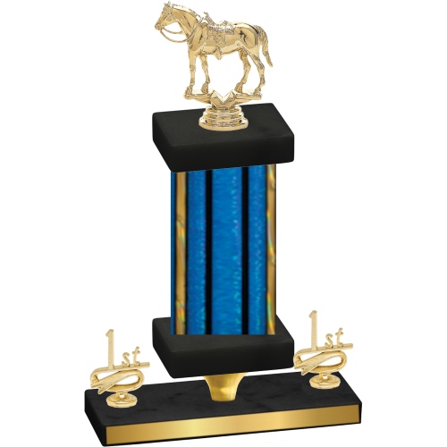 Premium Single Blue Glacier First Place Horses Trophy