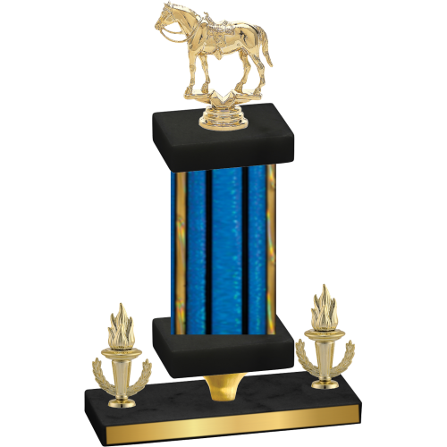 Premium Single Blue Glacier Victory Horses Trophy