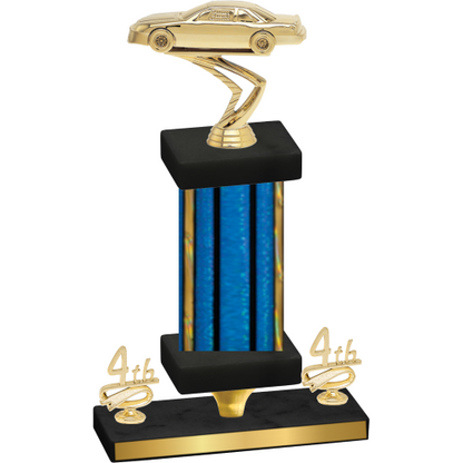 Premium Single Blue Glacier Fourth Place Cars Trophy