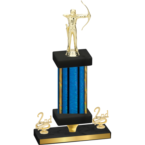 Premium Single Blue Glacier Second Place Archery Trophy