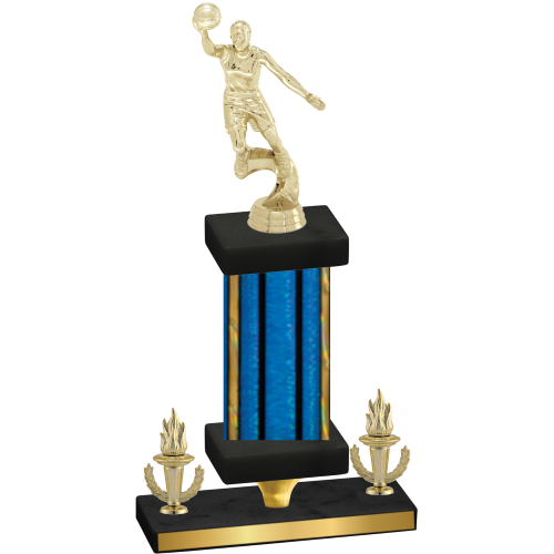 Premium Single Blue Glacier Victory Basketball Trophy