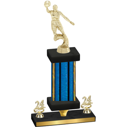 Premium Single Blue Glacier Year Basketball Trophy