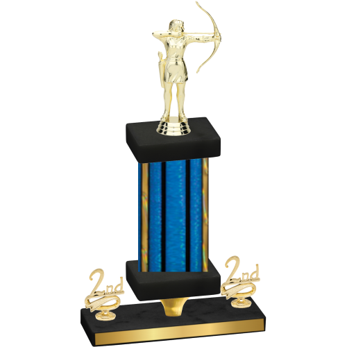 Premium Single Blue Glacier Second Place Archery Trophy
