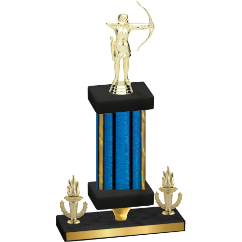 Premium Single Blue Glacier Victory Archery Trophy