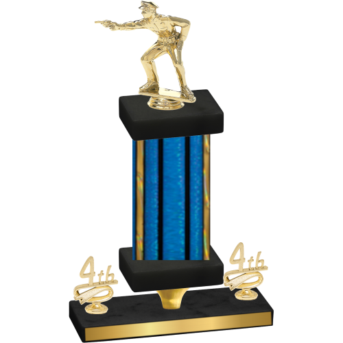 Premium Single Blue Glacier Fourth Place Shooter Trophy