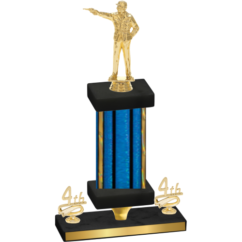Premium Single Blue Glacier Fourth Place Shooter Trophy