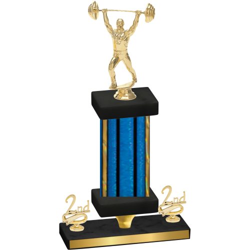Premium Single Blue Glacier Second Place Weights Trophy