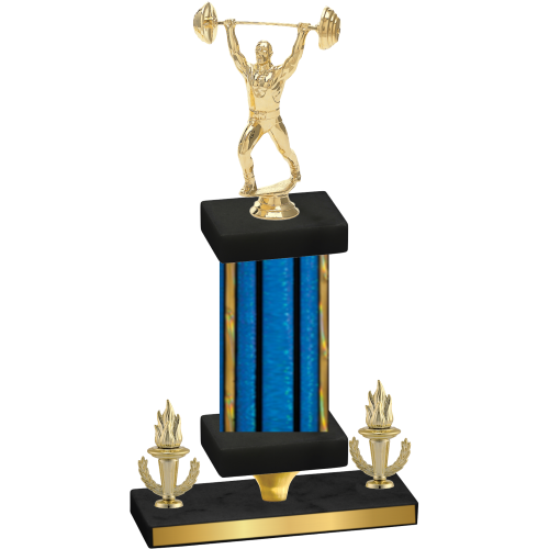 Premium Single Blue Glacier Victory Weights Trophy