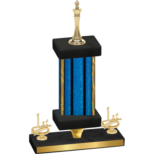 Premium Single Blue Glacier First Place Chess Trophy