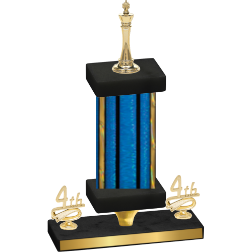 Premium Single Blue Glacier Fourth Place Chess Trophy